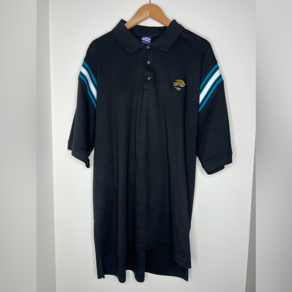 VTG NFL Reebok Jacksonville Jaguars Polo Shirt Mens Size 2XL Black Team Issued